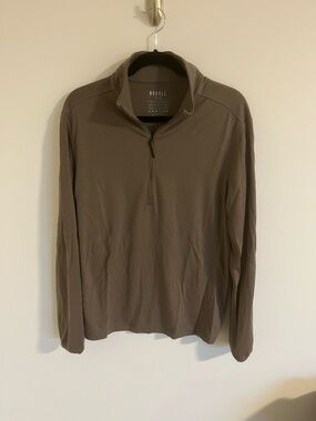 NOBULL Men's Quarter-Zip Pullover - Brown Taupe - Men large